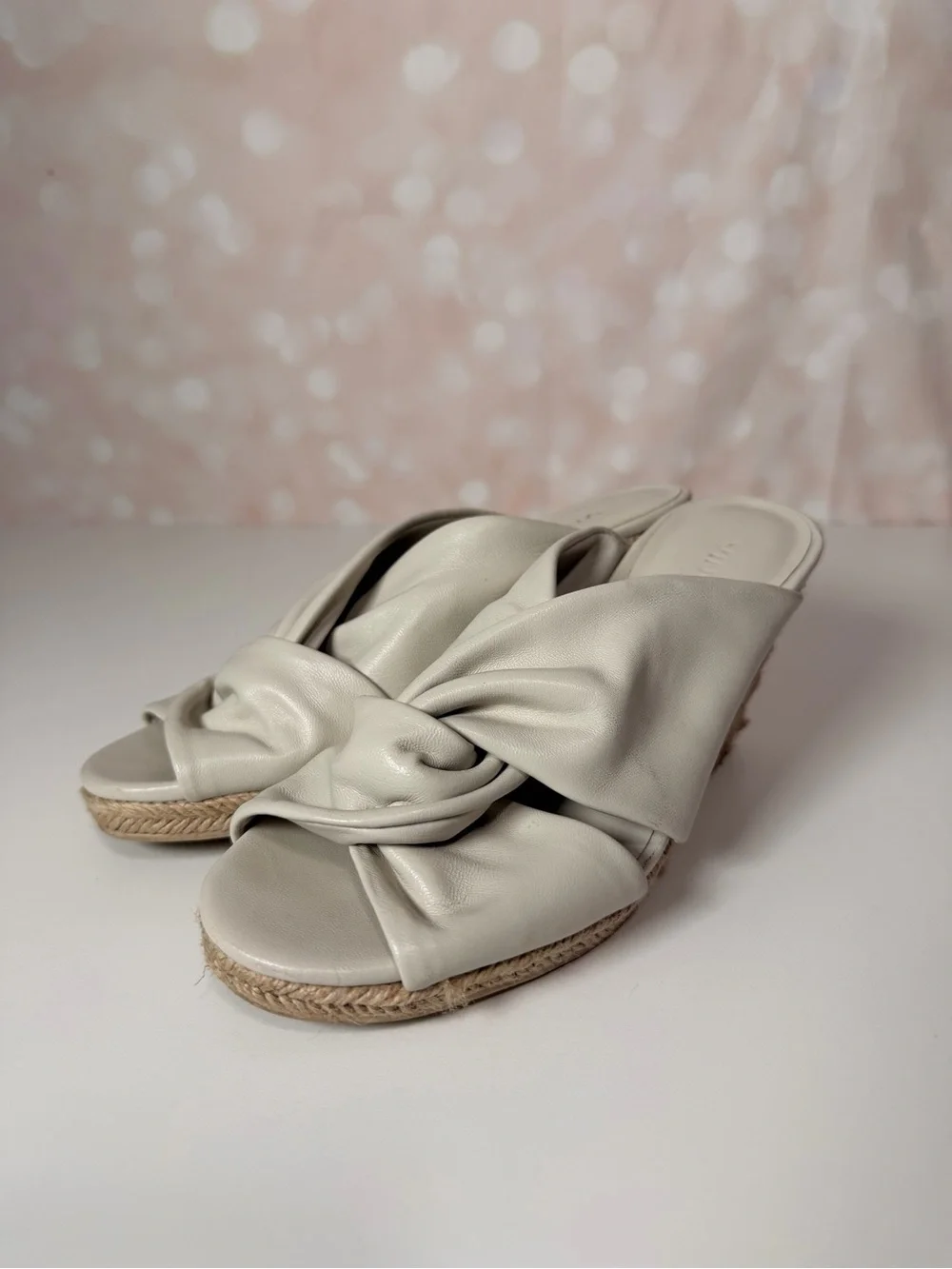 VINCE. Cream Espadrille Wedge Sandals